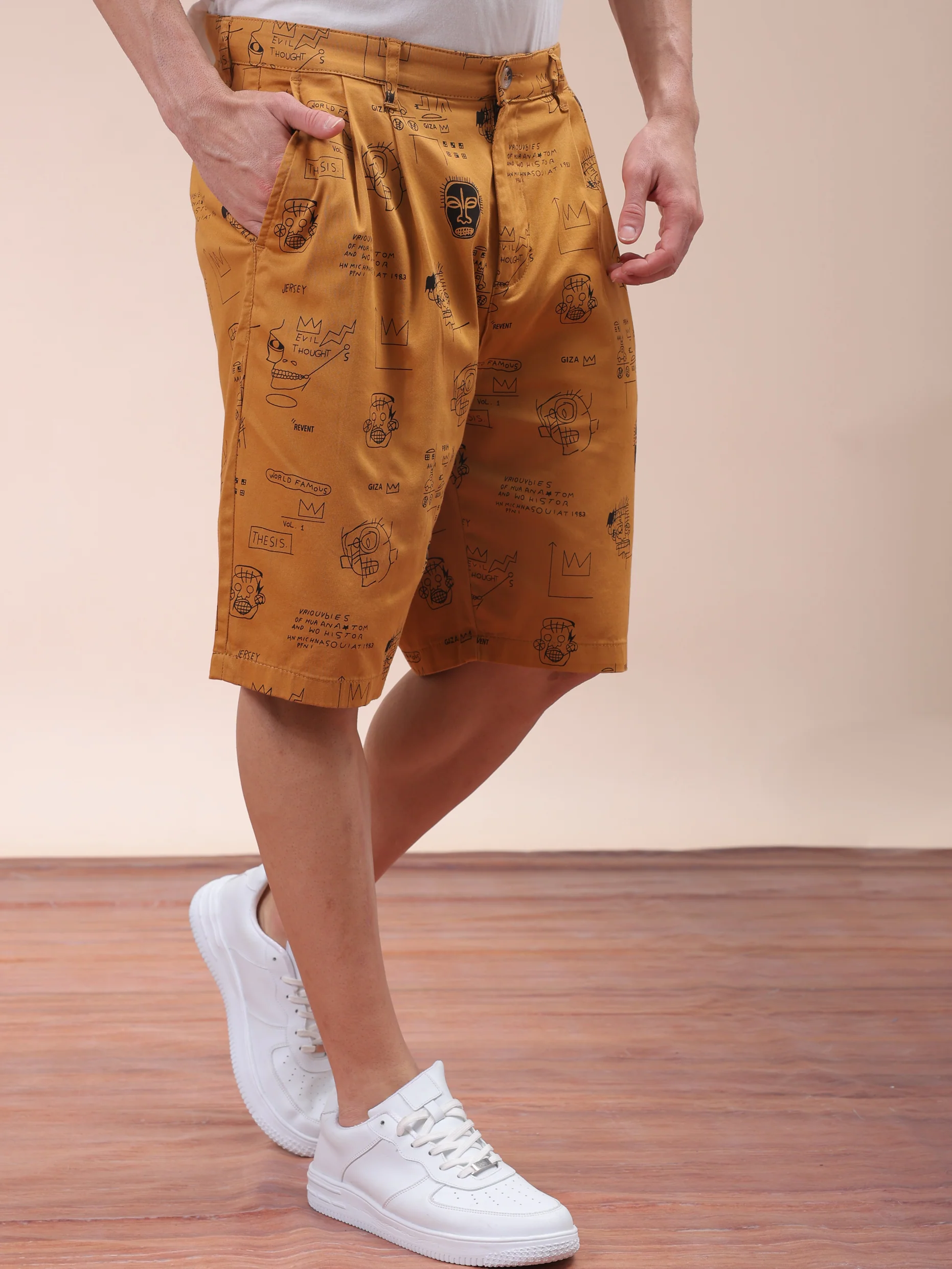 Men's Cashew Relaxed Fit Printed Casual Shorts - Image 4
