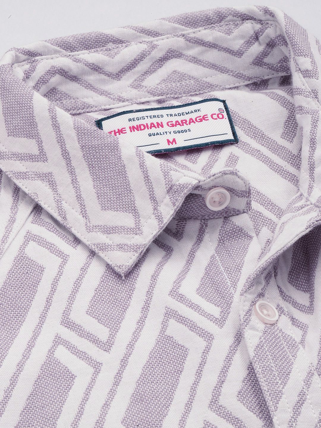 Men's Violet Relaxed Fit Textured Casual Shirt - Image 5