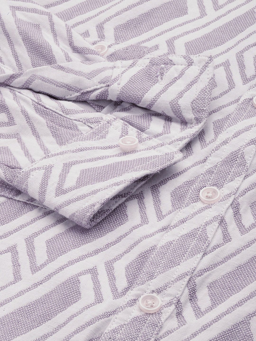 Men's Violet Relaxed Fit Textured Casual Shirt - Image 6