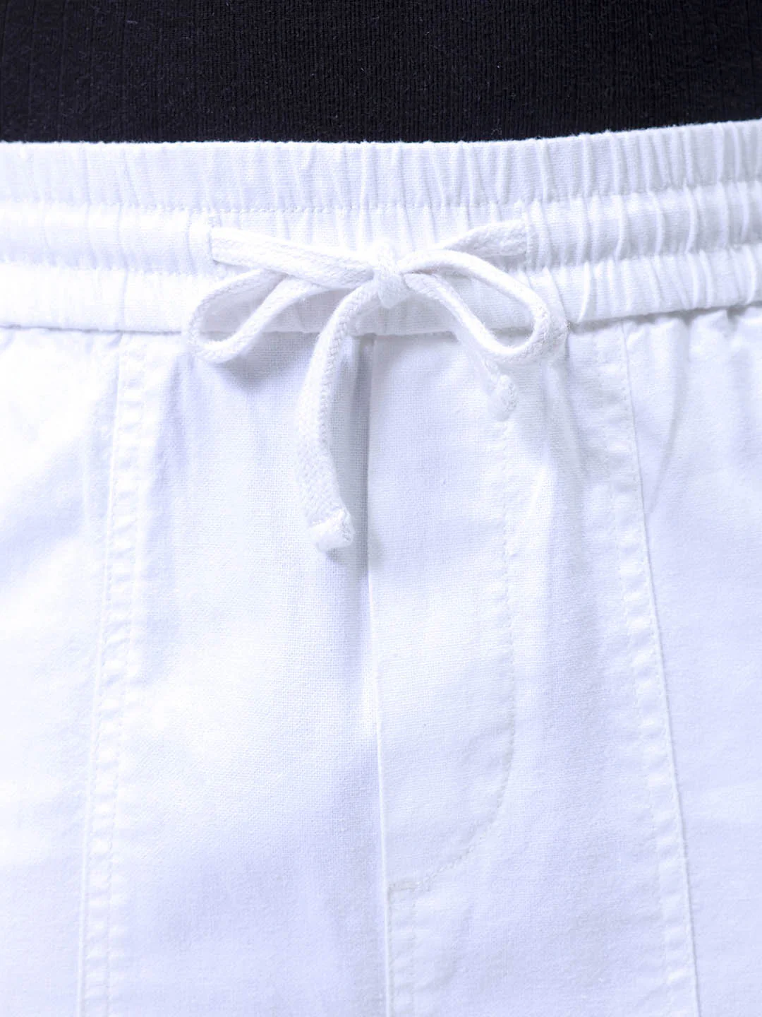 Men's White Regular Fit Solid Casual Jogger - Image 6