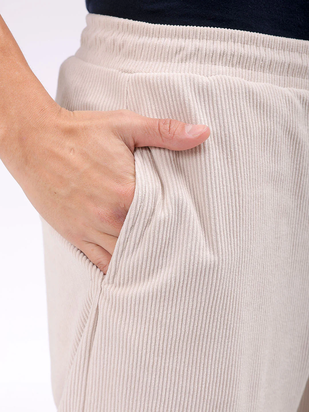 Men's Off White Baggy Fit Textured Athletic  Jogger - Image 7