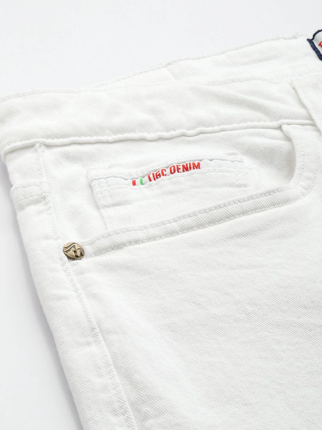 Men's White Slim Fit Solid Casual Jeans - Image 5