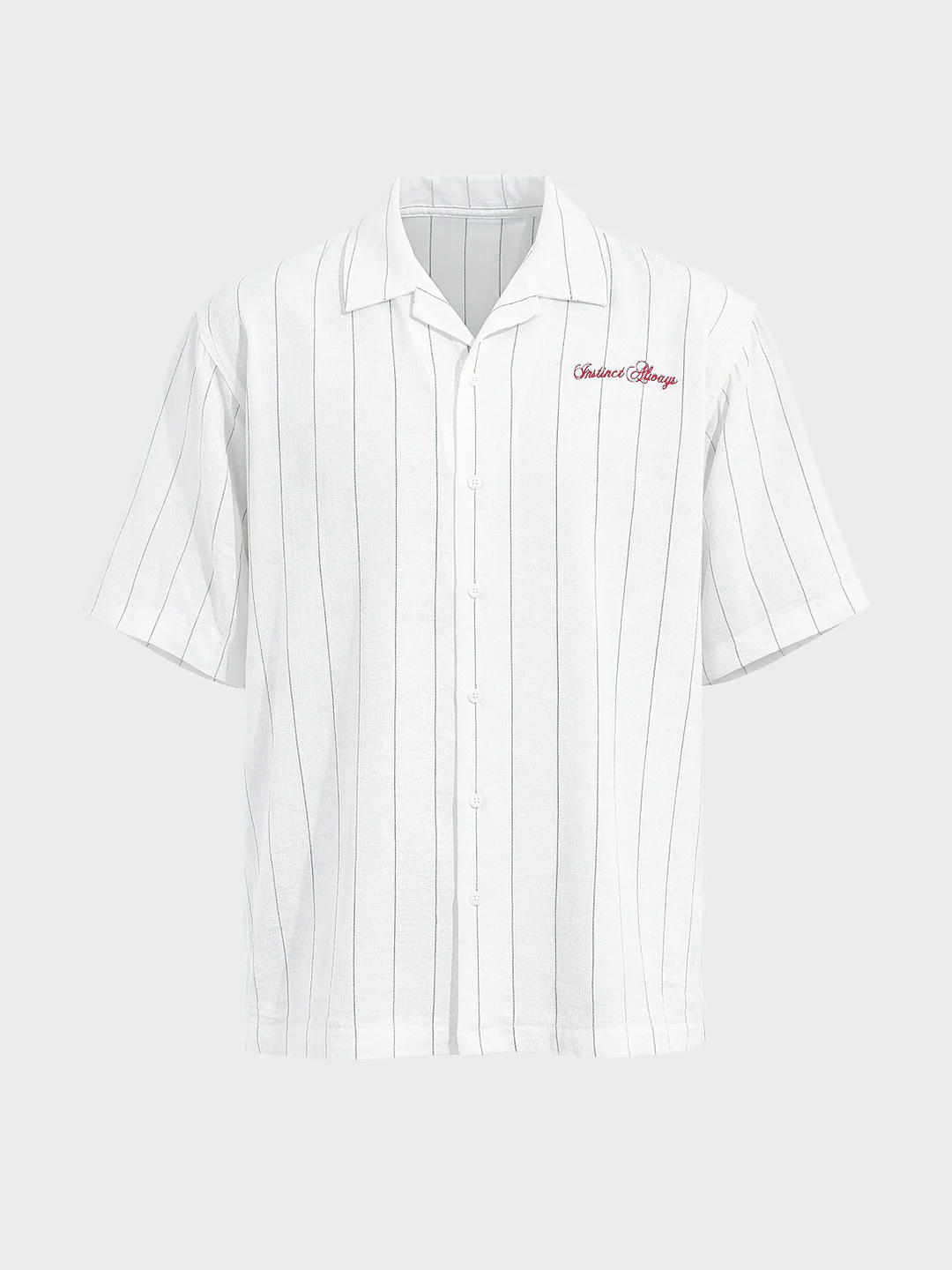 Men's White Boxy Fit Embroided  Casual Shirt - Image 3