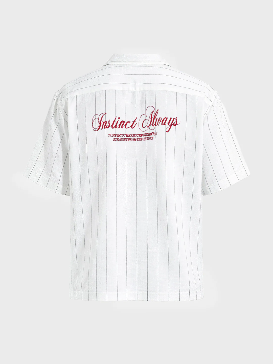 Men's White Boxy Fit Embroided  Casual Shirt - Image 4