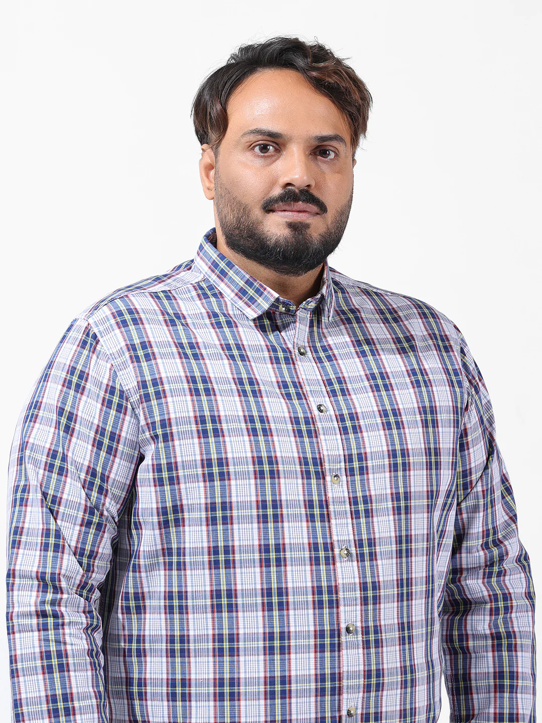 Men's White Regular Fit Checked Casual Shirt - Image 5