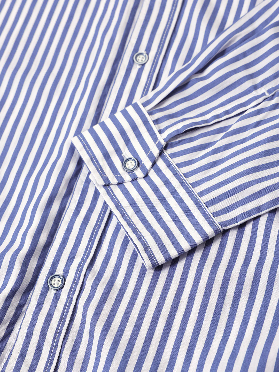 Men's White Oversized Fit Striped Street Wear Shirt - Image 8