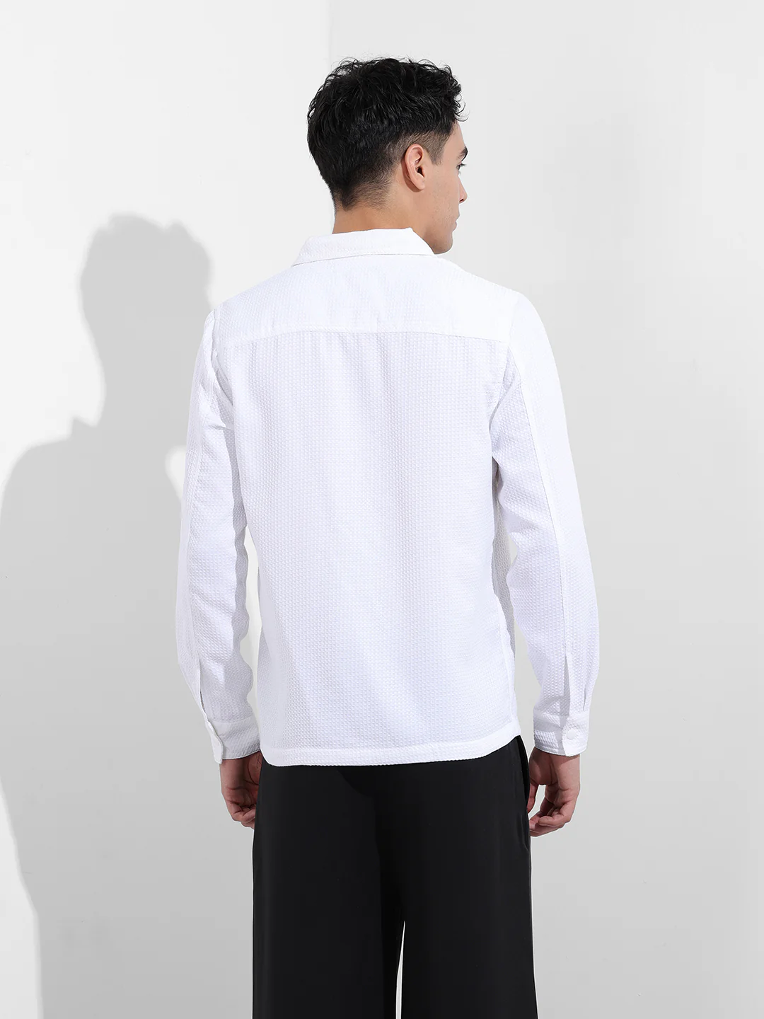 Men's White Regular Fit Casual Shirt - Image 7