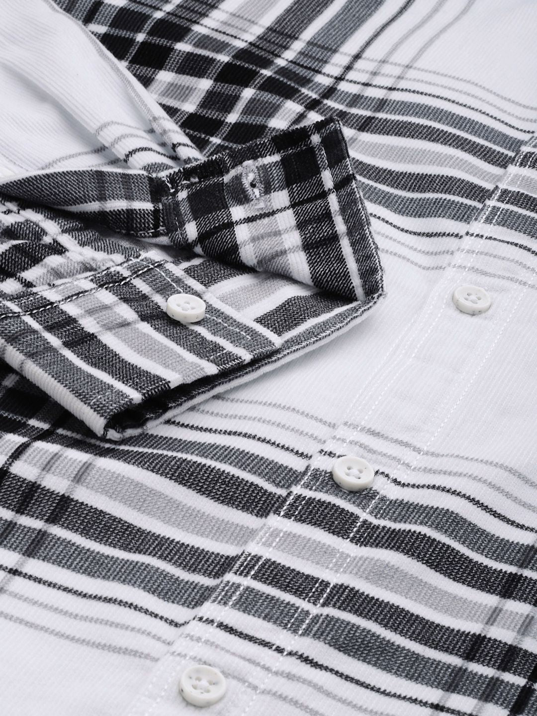 Men's White Regular Fit Printed Casual Shirt - Image 6