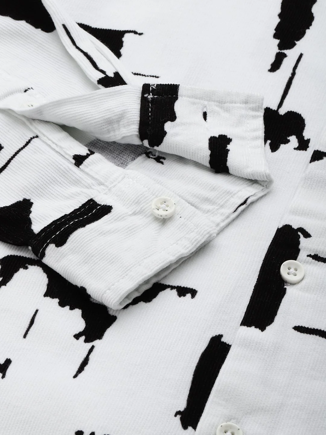 Men's White Regular Fit Printed Casual Shirt - Image 6