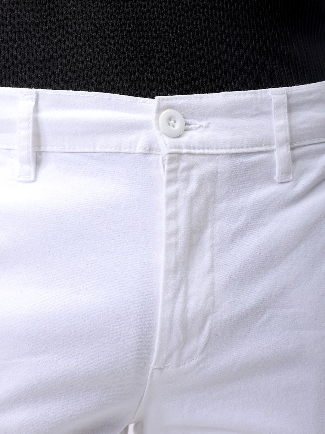 Men's White Regular Fit Solid Utility Cargo - Image 6