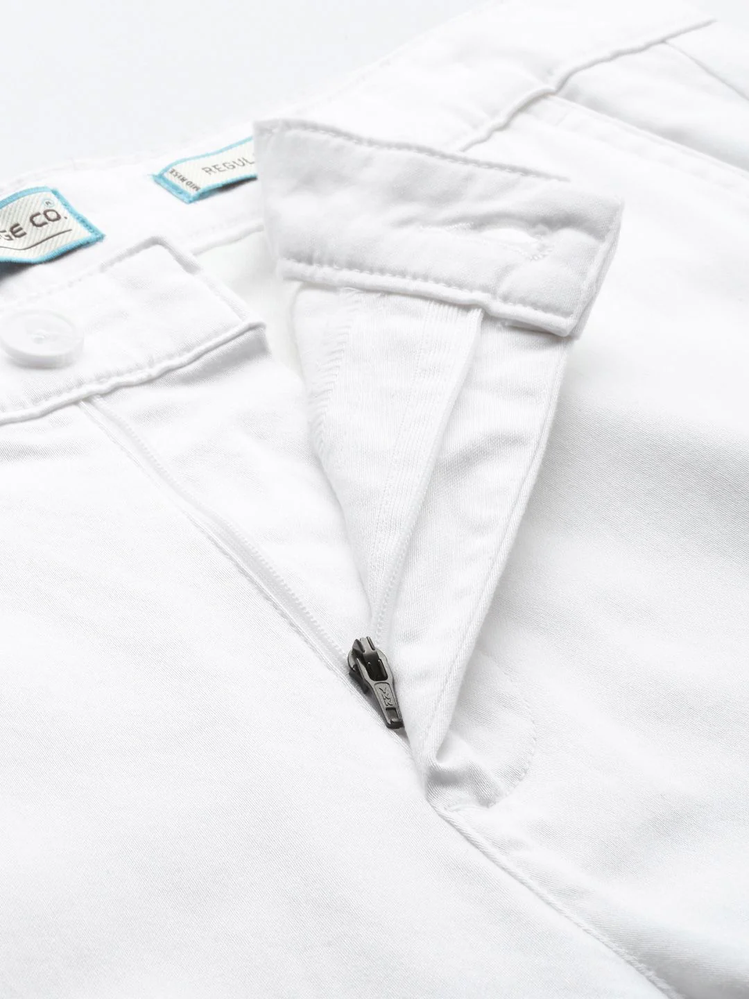 Men's White Regular Fit Solid Casual Chinos - Image 7