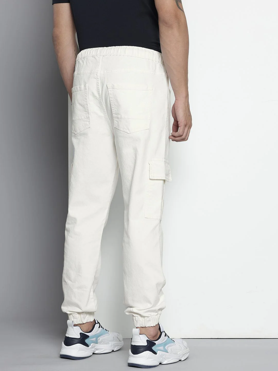 Men's White Regular Fit Solid Street Wear Jeans - Image 4