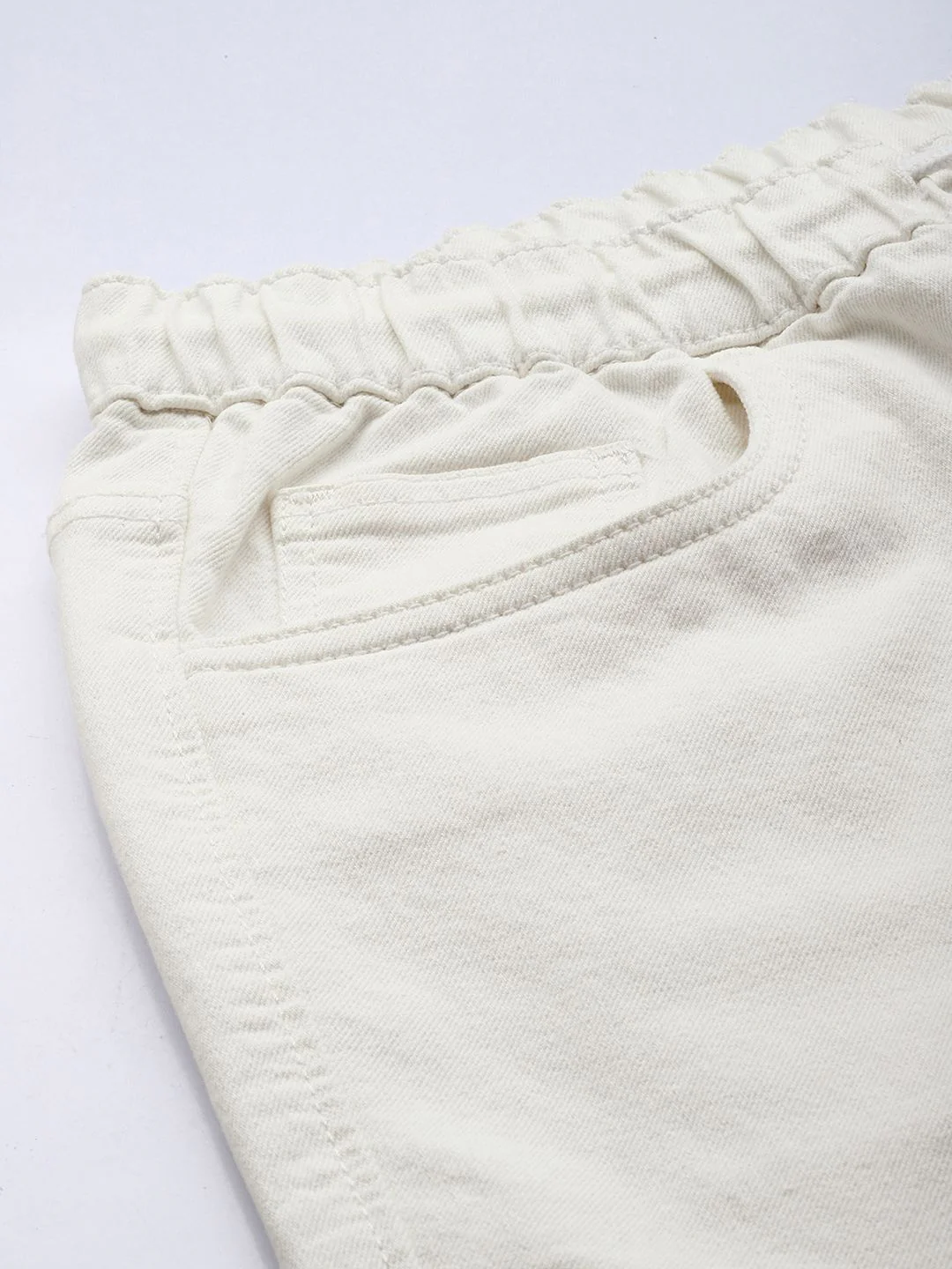 Men's White Regular Fit Solid Street Wear Jeans - Image 6