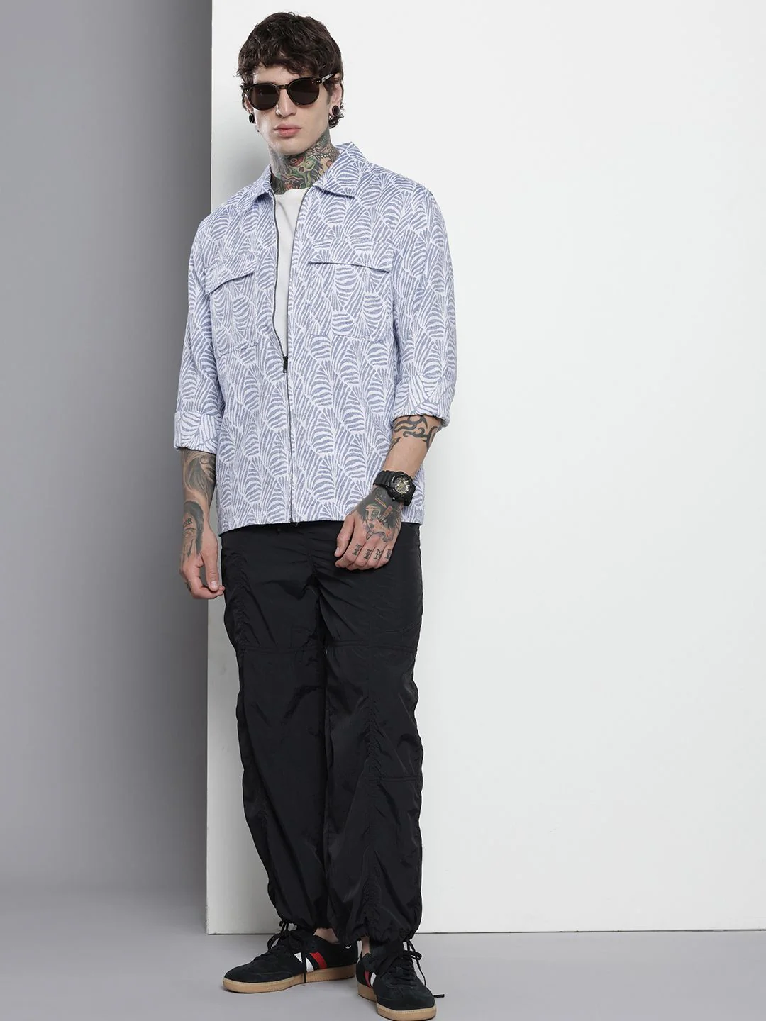 Men's White Regular Fit Textured Casual Shirt - Image 5