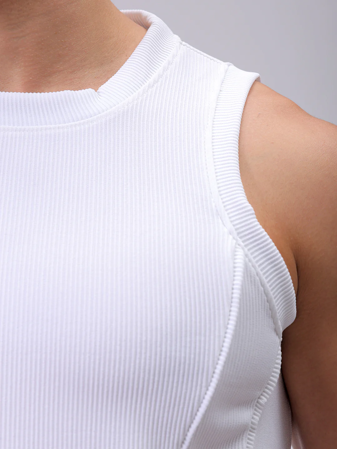 Men's White Regular Fit Textured Street Wear T-Shirt - Image 6