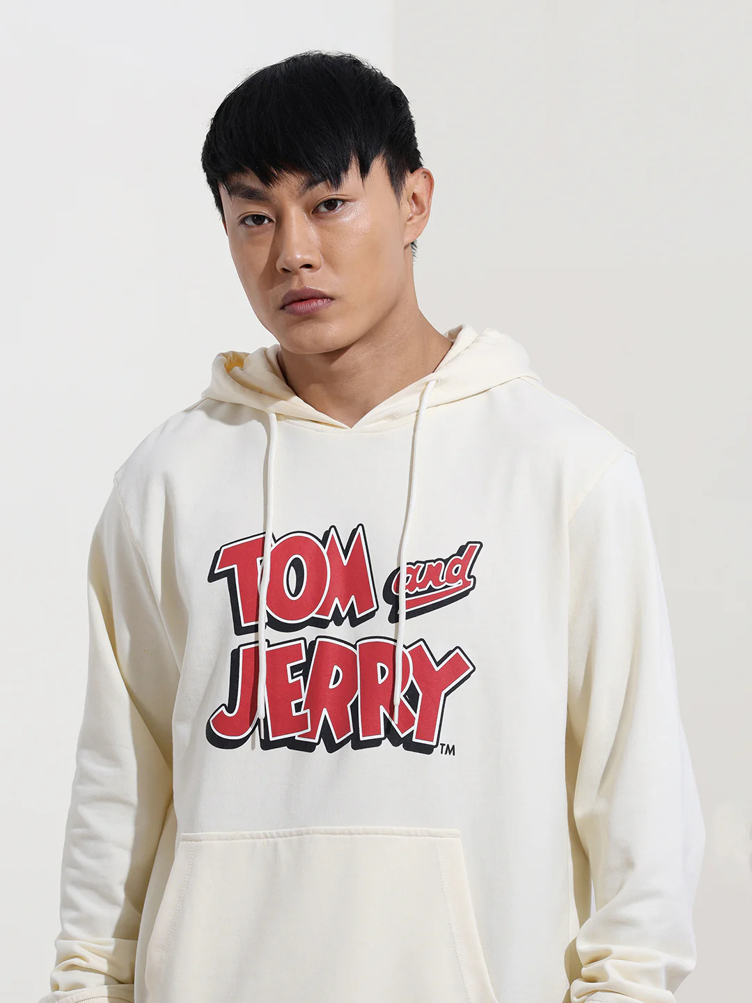 Men's White Regular Fit Character Tom & Jerry Printed Sweatshirt - Image 5