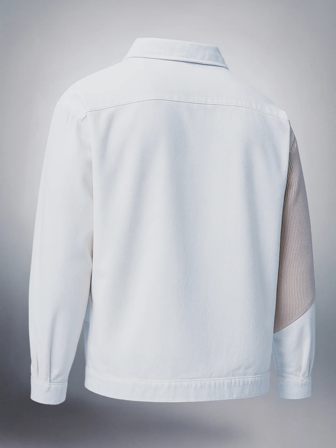 Men's Optic White Relaxed Fit Colourblocked Casual Jacket - Image 2