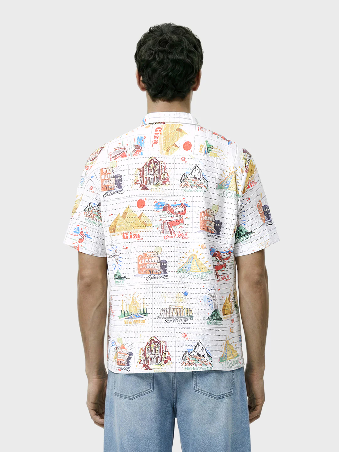 Men's White Relaxed Fit Resort Wear Shirt - Image 2