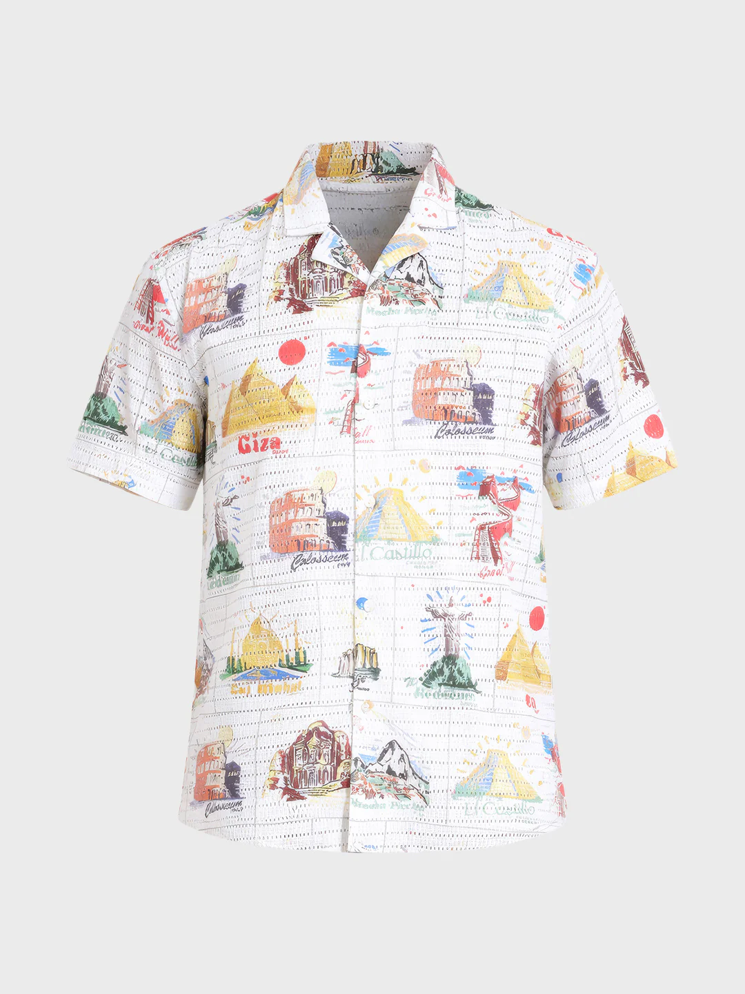 Men's White Relaxed Fit Resort Wear Shirt - Image 3