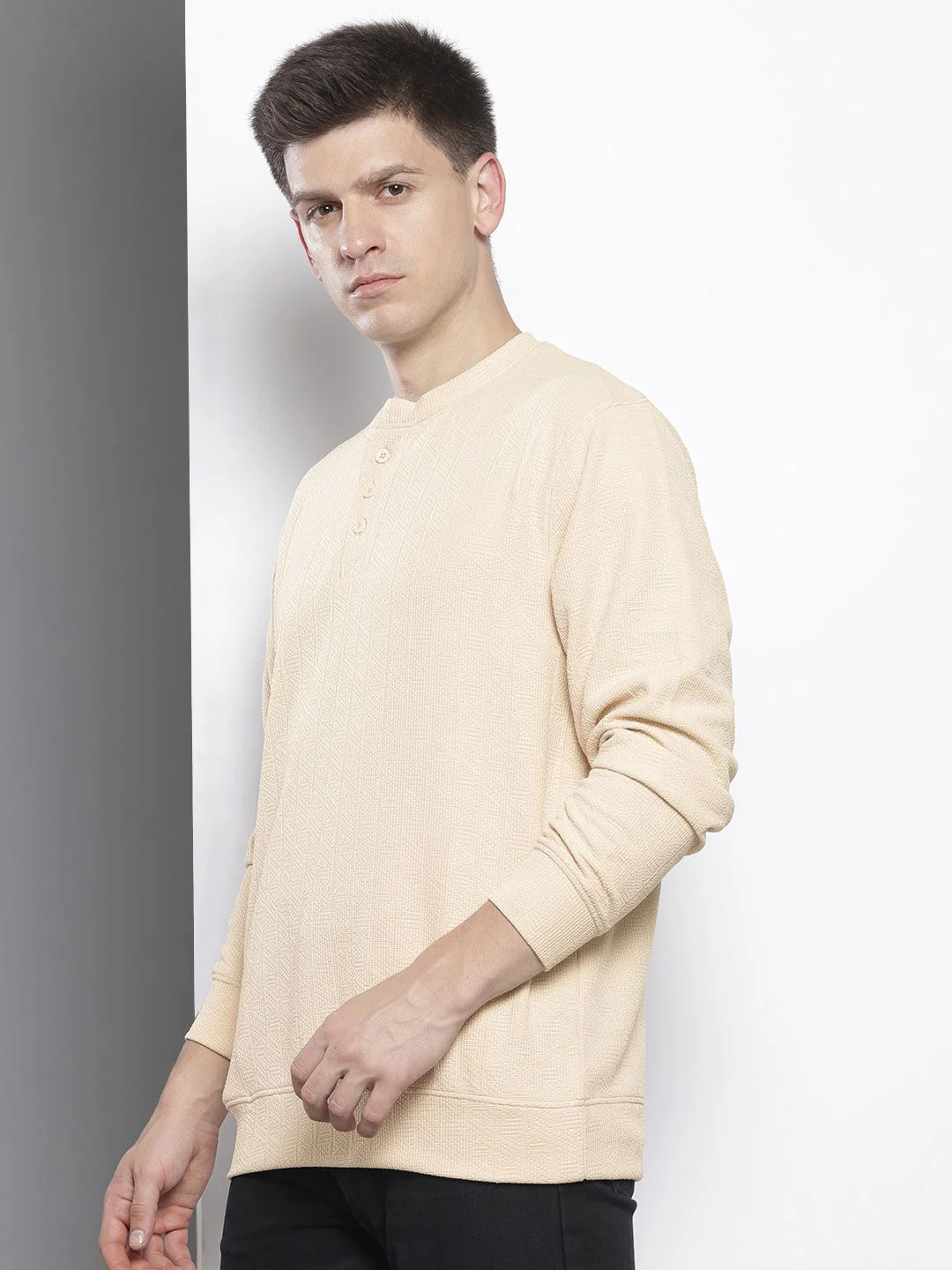 Men's Tofu Relaxed Fit Solid Street Wear Sweatshirts - Image 4