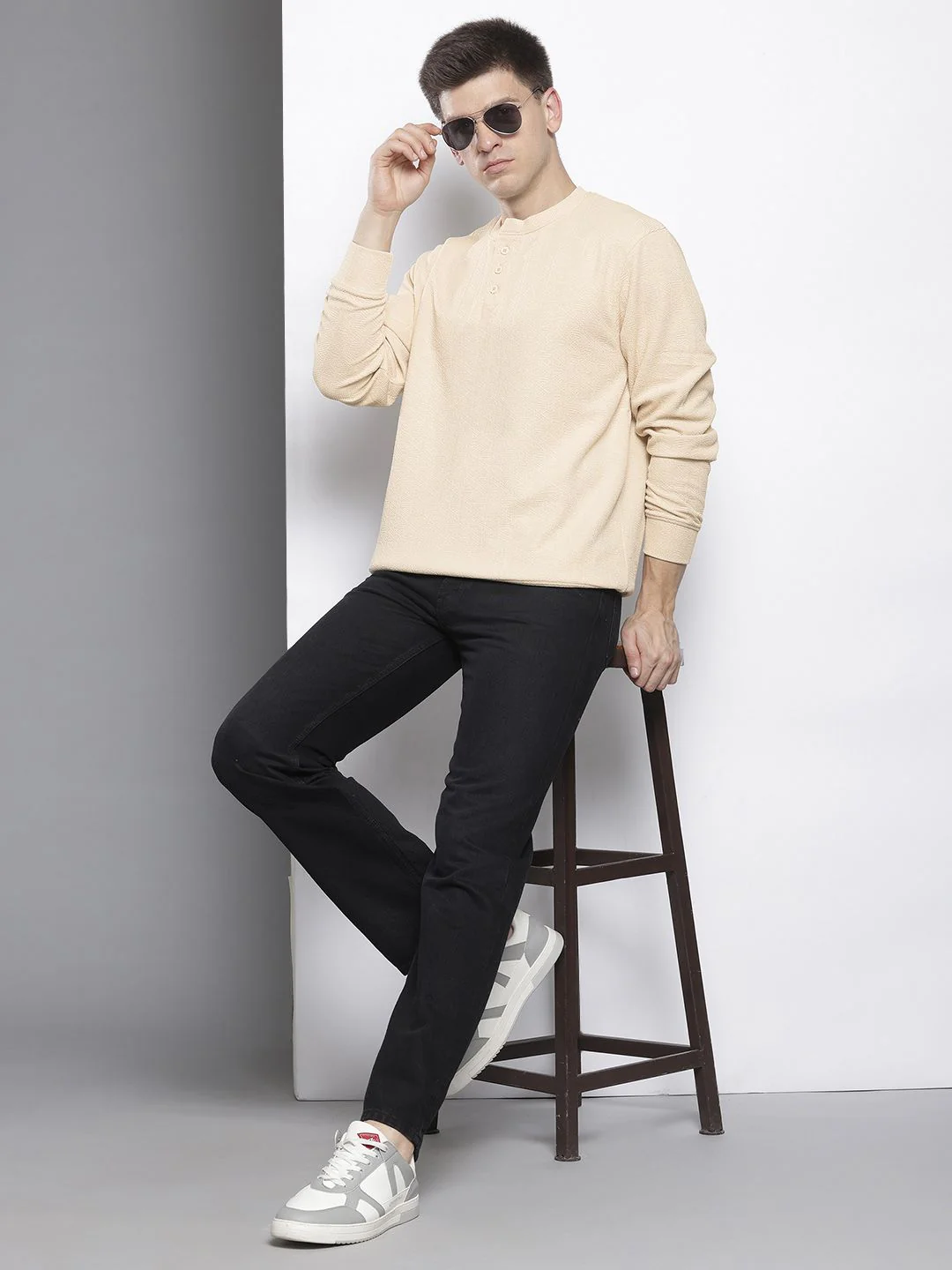 Men's Tofu Relaxed Fit Solid Street Wear Sweatshirts - Image 5