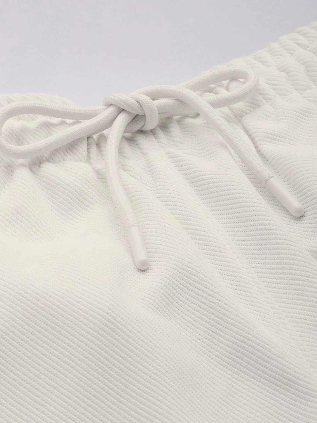 Men's White Relaxed Fit Textured Casual Jogger - Image 5