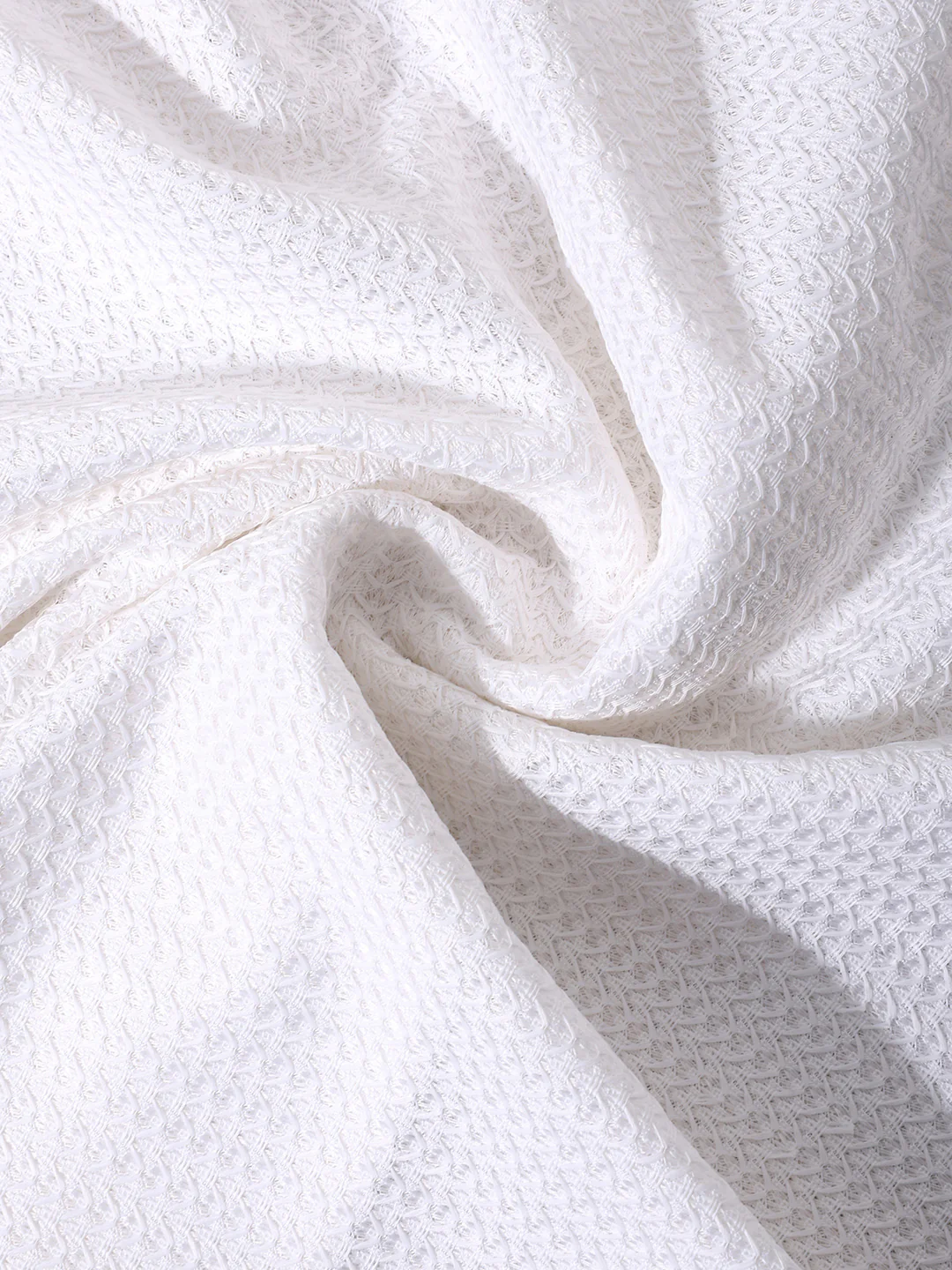 Men's White Relaxed Fit Textured Resort Shirt - Image 7