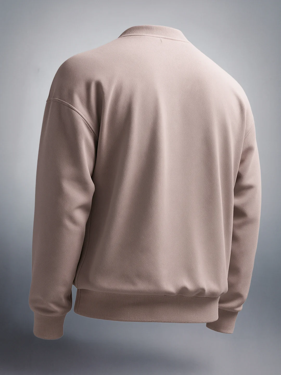 Men's Chalk Relaxed Fit Solid Street Wear Sweatshirts - Image 2
