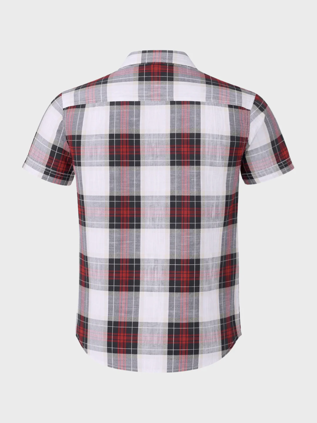 Men's White Slim Fit Checked Casual Shirt - Image 5