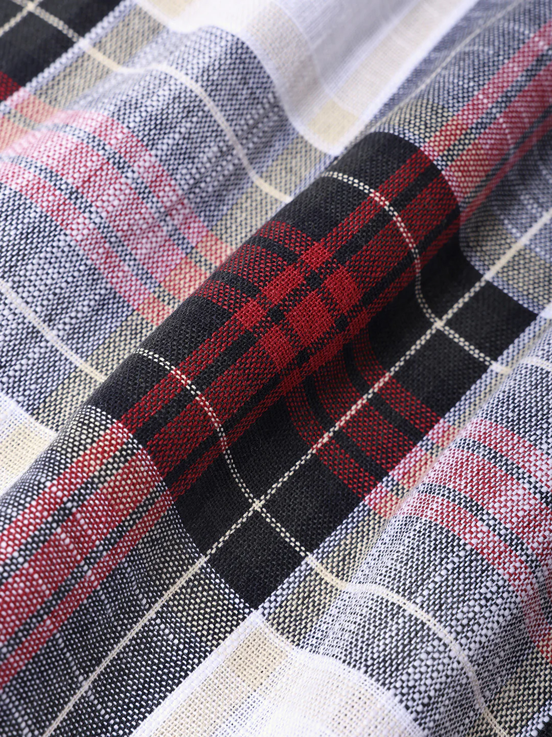 Men's White Slim Fit Checked Casual Shirt - Image 6