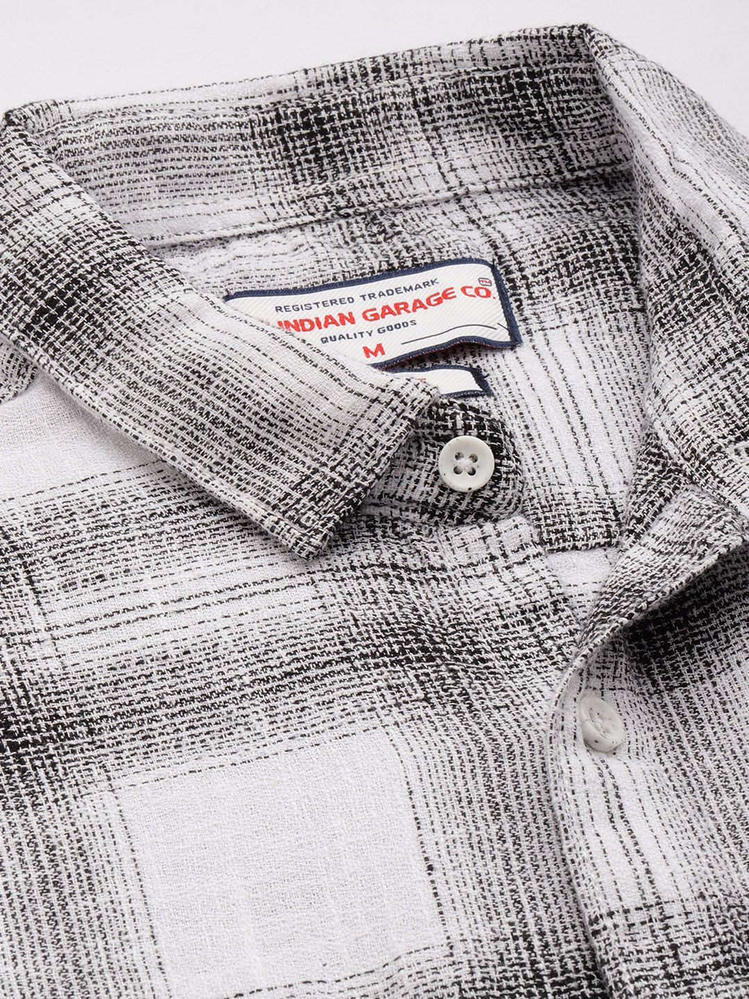 Men's White Slim Fit Checked Casual Shirt - Image 5