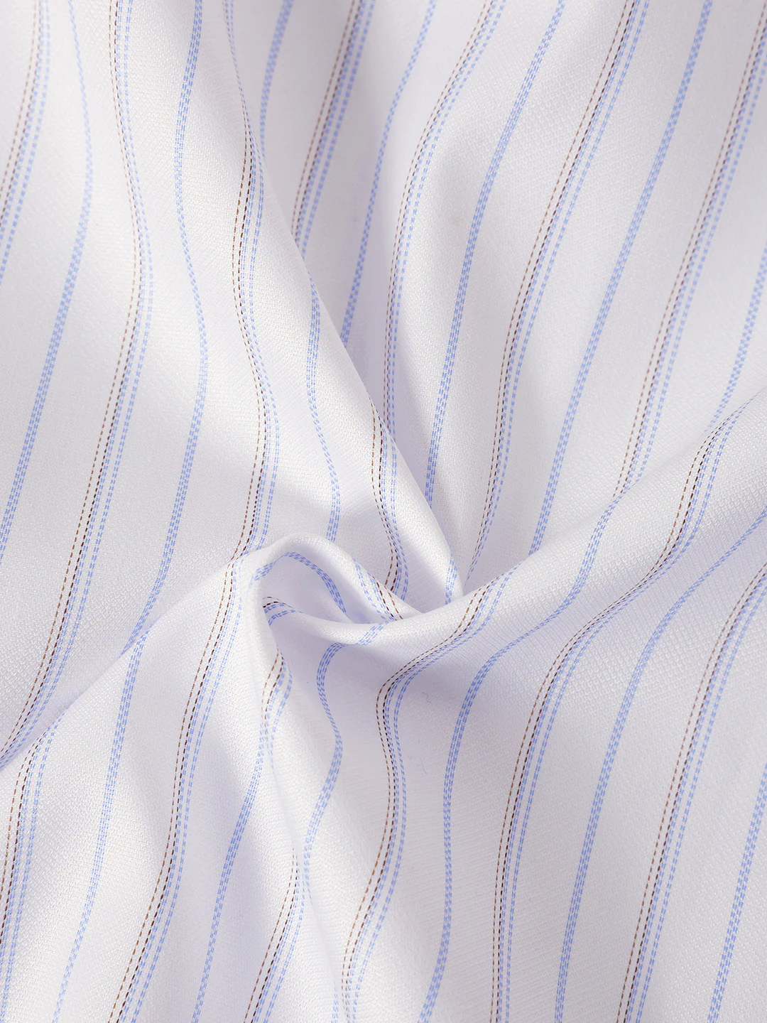 Men's White Slim Fit Striped Formal Shirt - Image 9