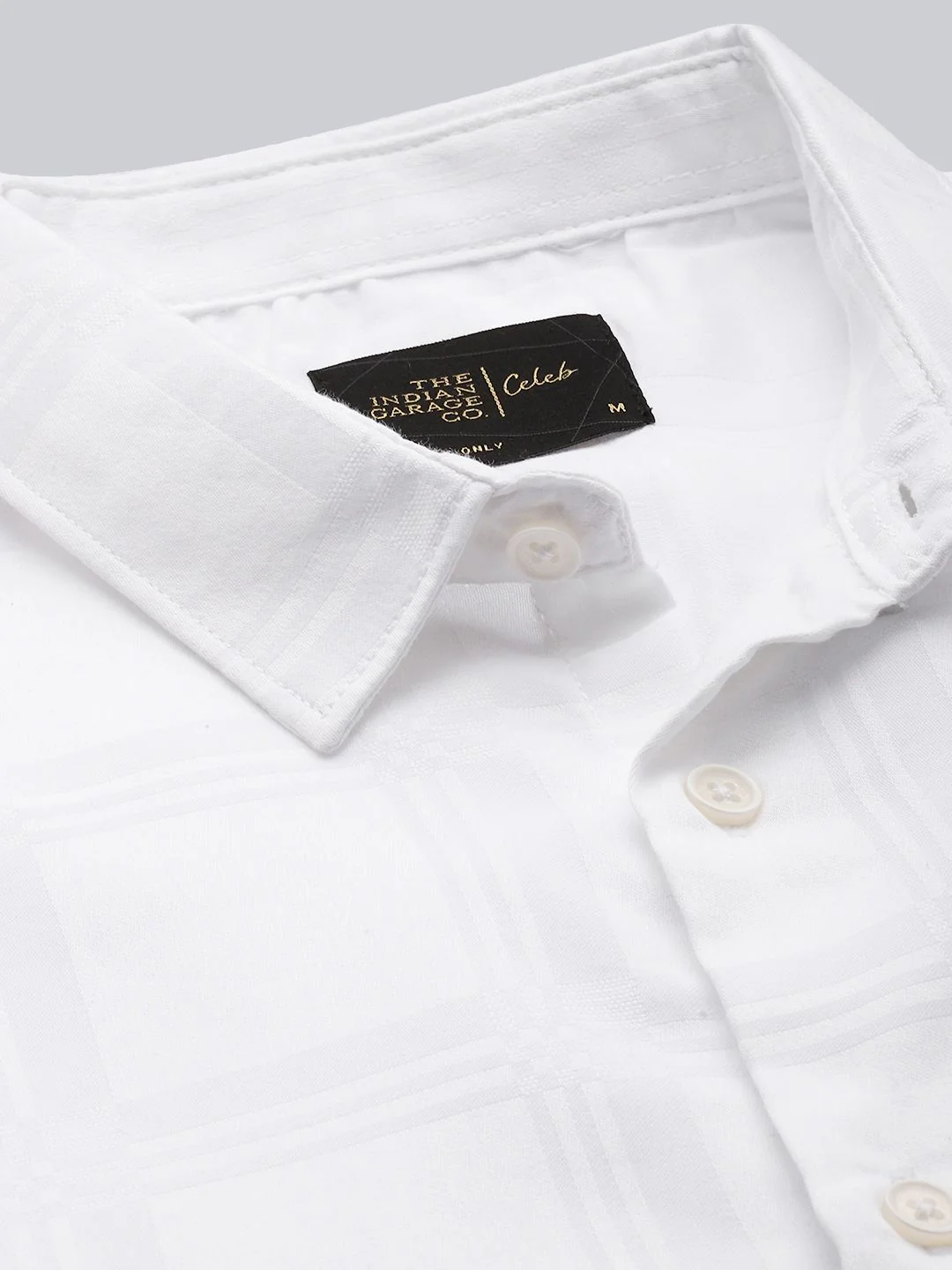 Men's White Slim Fit Textured Party Wear Shirt - Image 3