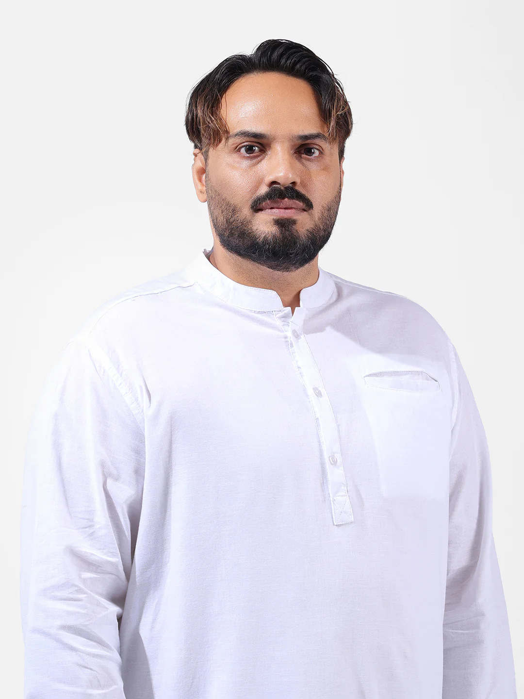 Men's White Regular Fit Solid Casual Shirt - Image 5