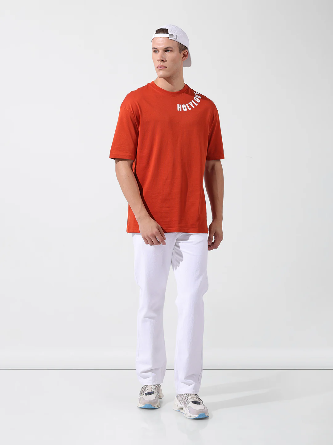 Men's White Regular Fit Solid Casual Jeans - Image 6