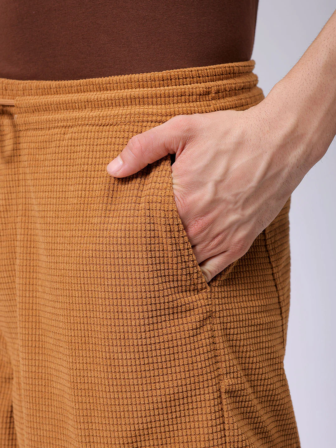Men's Khaki Wide Leg Fit Textured Utility Cargo - Image 7