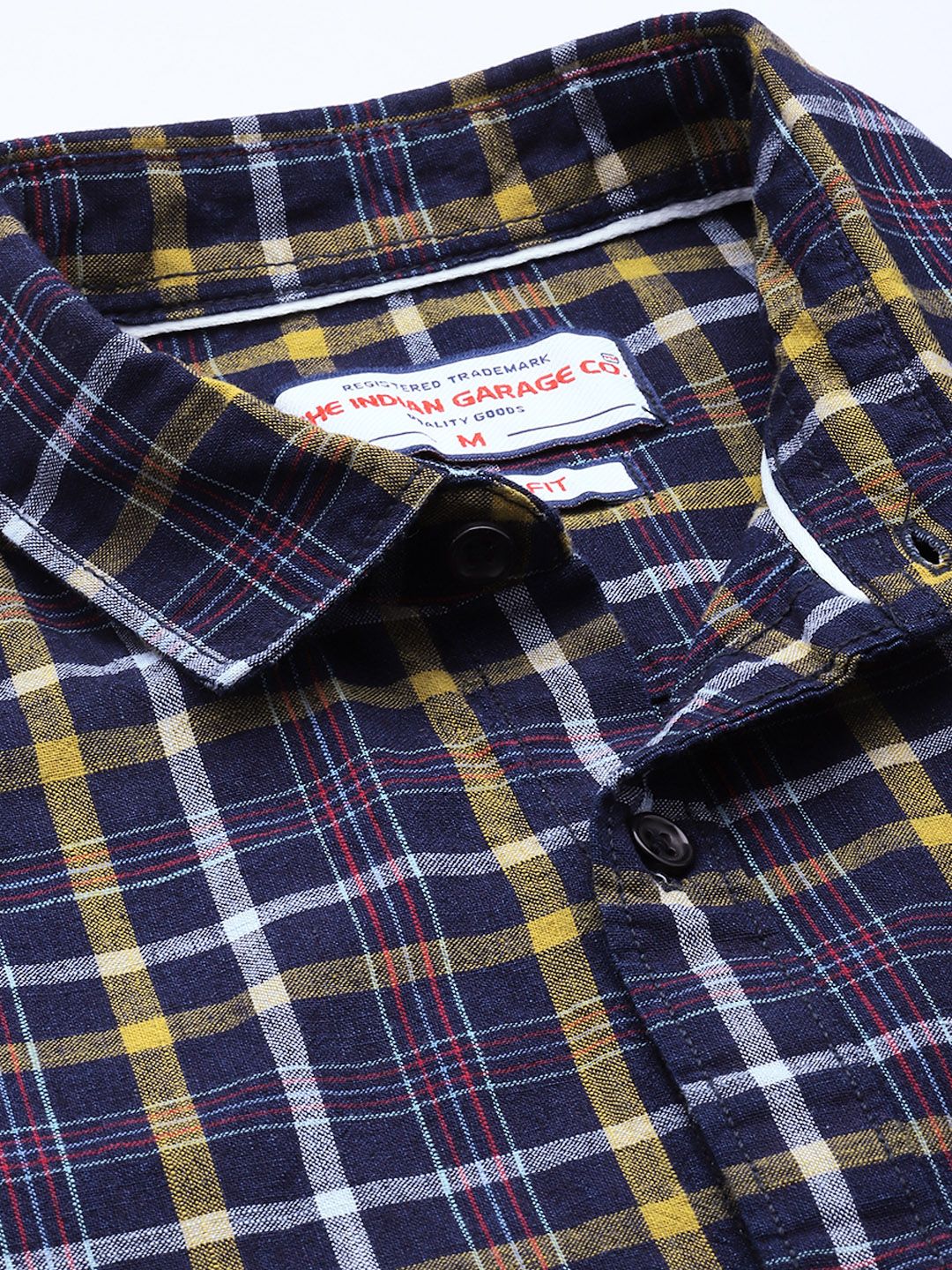 Men's Blue Slim Fit Checked Casual Shirt - Image 5