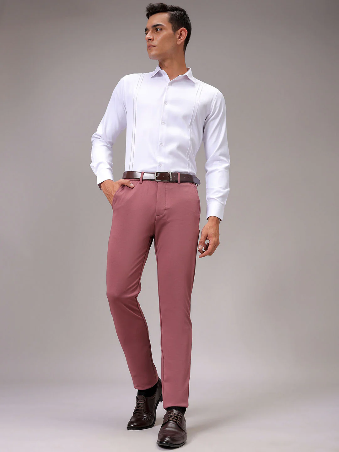 Men's Astro Dust Slim Fit Textured Formal Trouser - Image 4